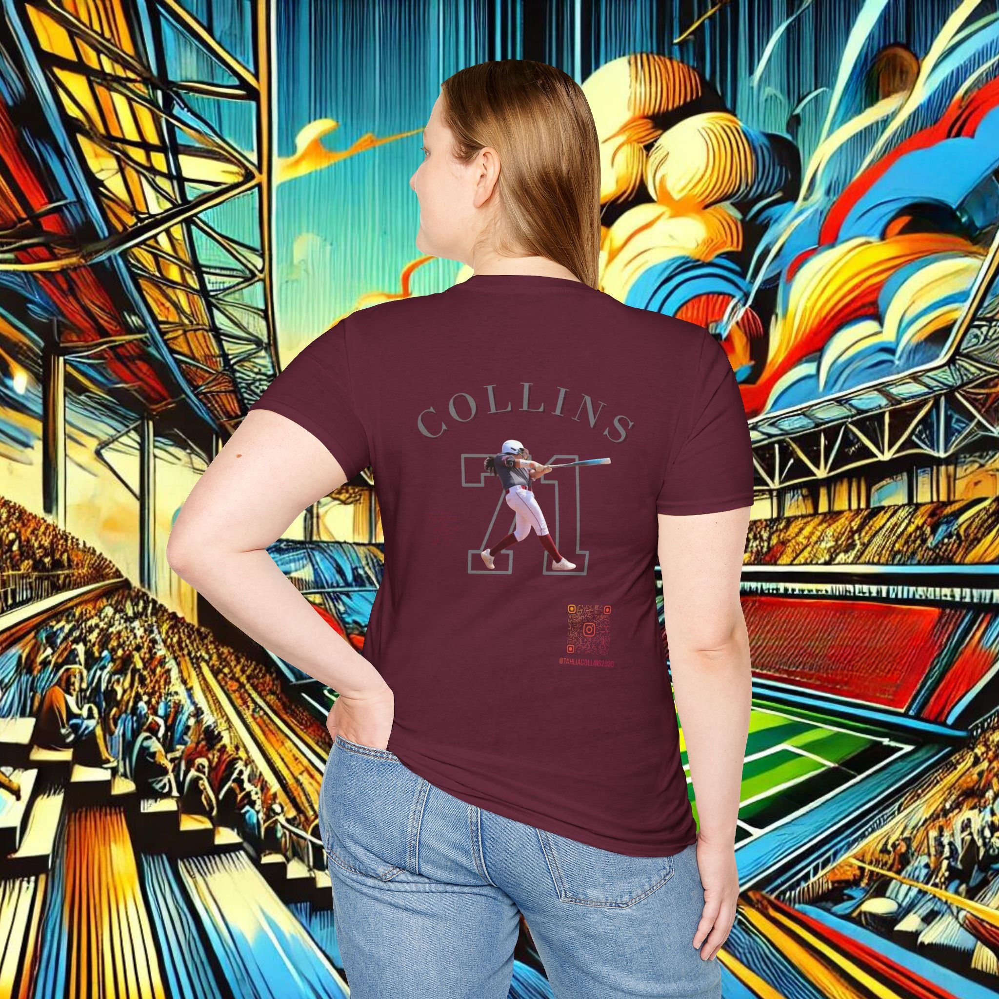 TC Collins #71, Retro Graphic Tee Grey Font