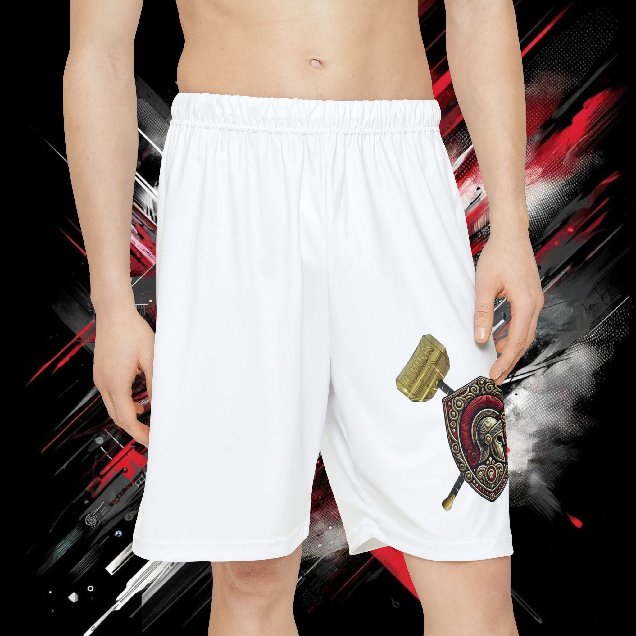 Hammers Trojan Crest Sports Shorts (white)