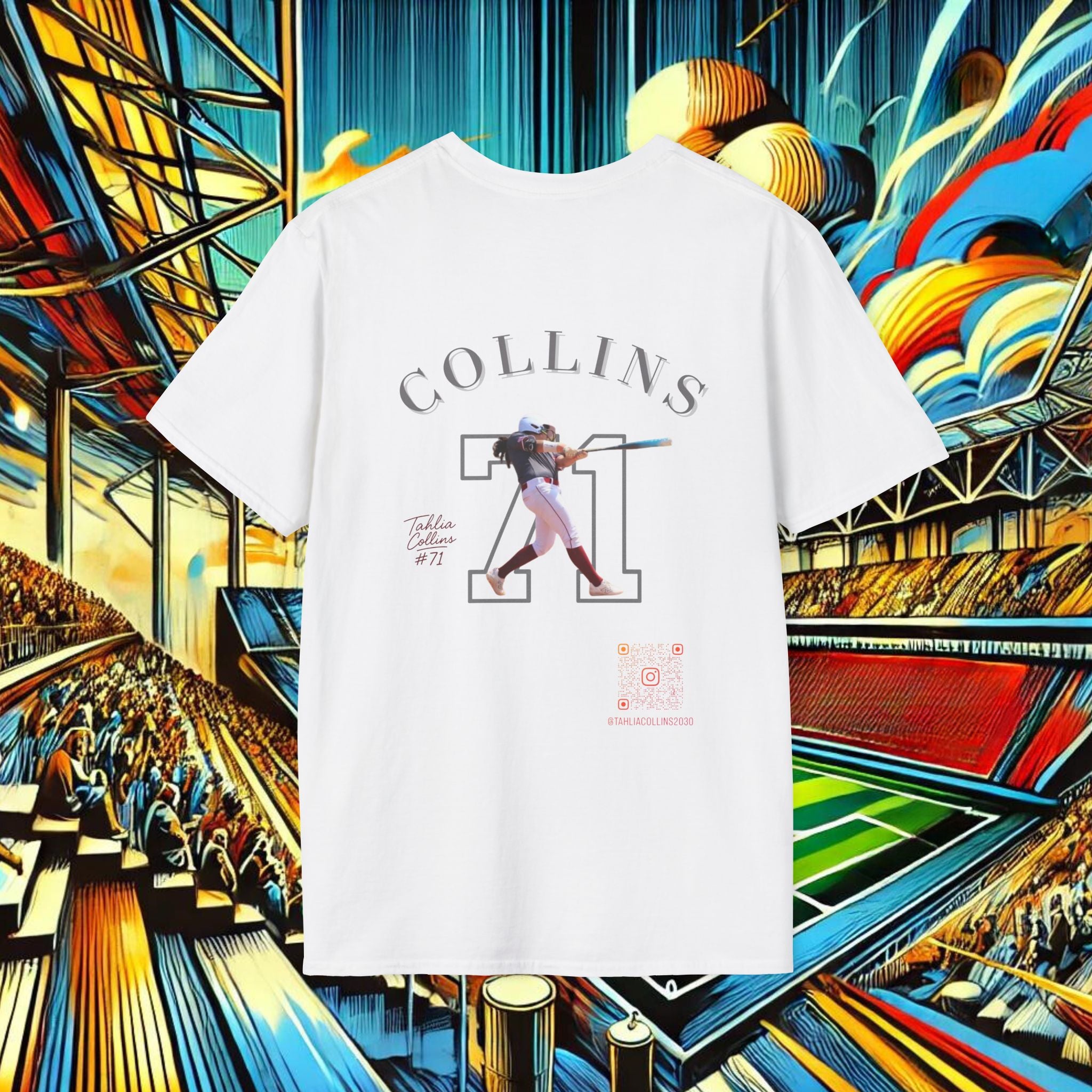 TC Collins #71, Retro Graphic Tee Grey Font