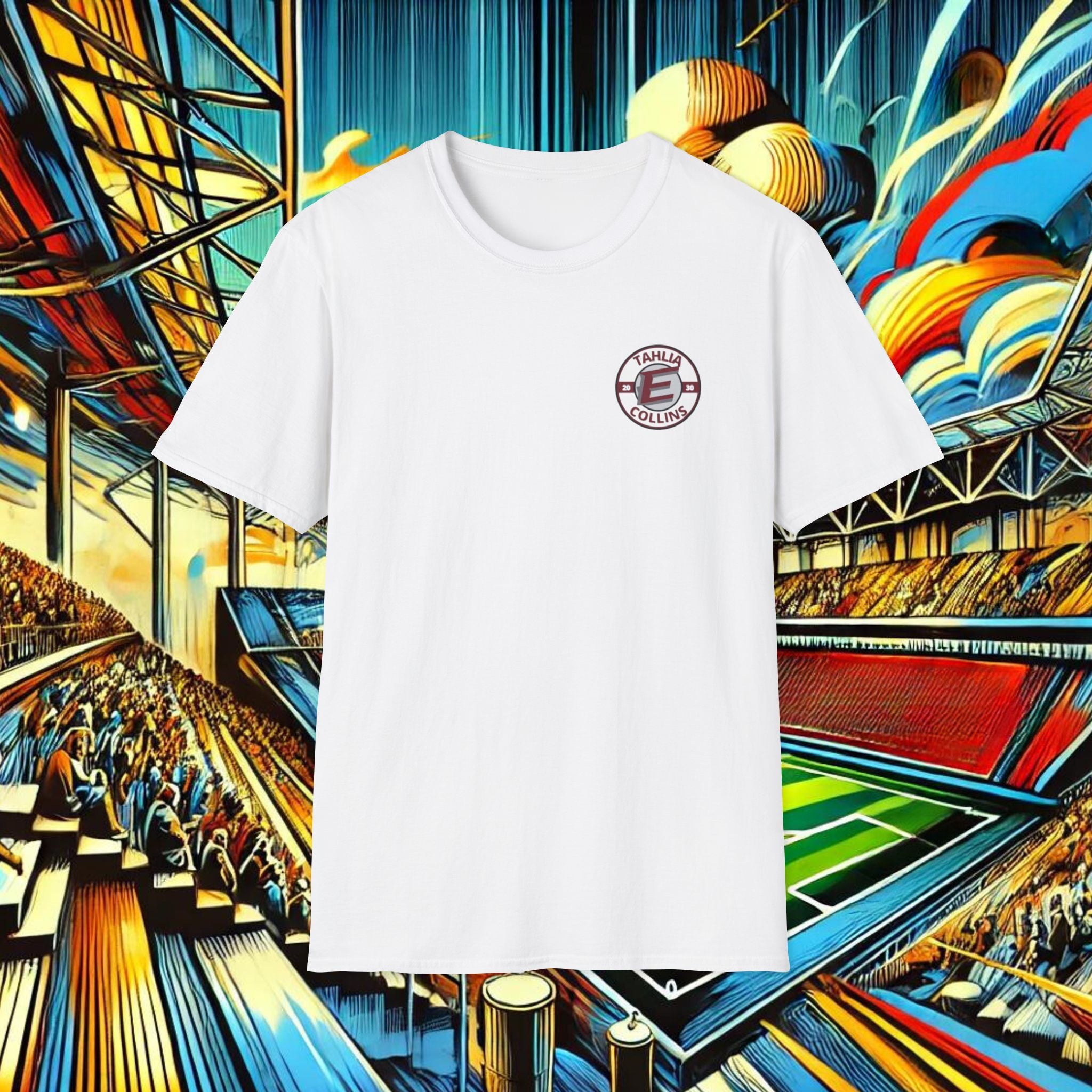 TC Collins #71, Retro Graphic Tee Grey Font